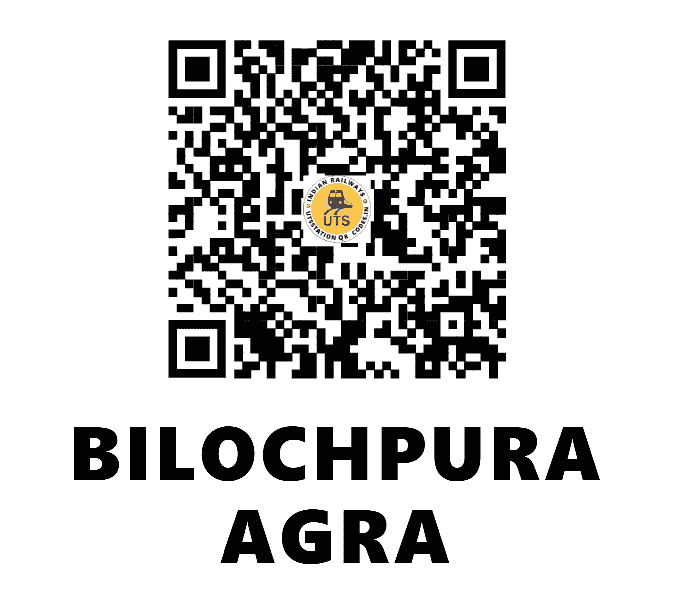 UTS QR Code for BILOCHPURA AGRA - BFP - NC (UTTAR PRADESH)